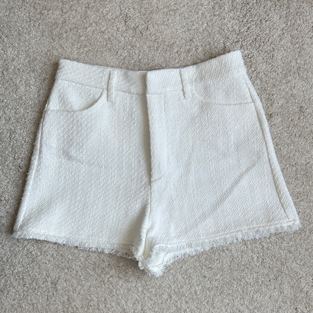 NEW Zara Tweed Shorts - White